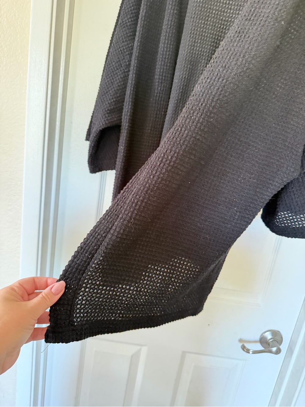 Open black Knit Long Cardigan - Picture 5 of 6